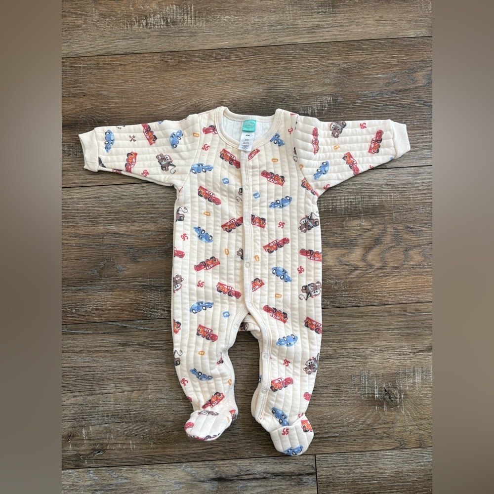 Cars Disney Kids One Piece with Car Print onesie lightning McQueen 6-9 months